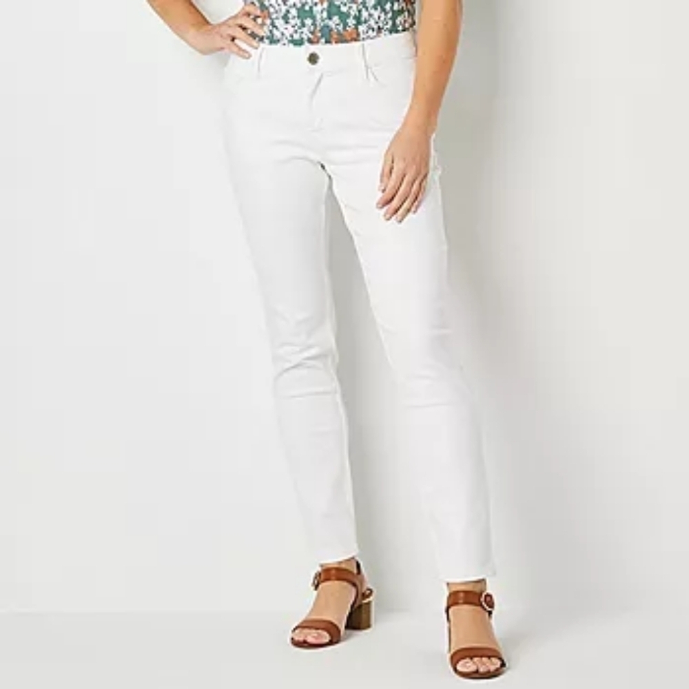 Laurie Felt Los Angeles Skinny White Jeans Size Large NWT‎